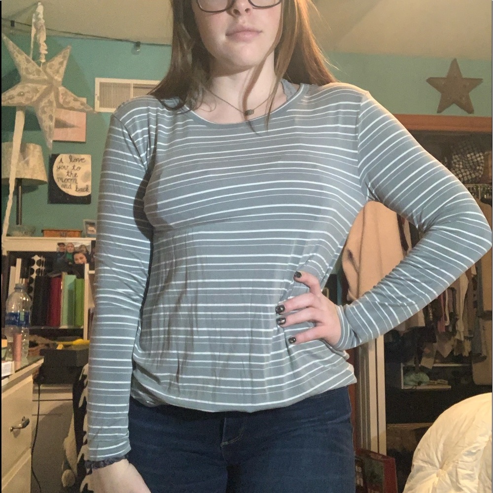 AEO - soft and sexy blue striped long sleeve tee